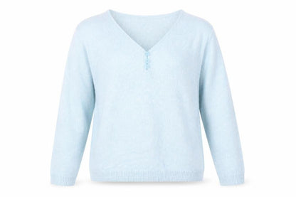 EWM Womens Blue  Knit Pullover Jumper Size L