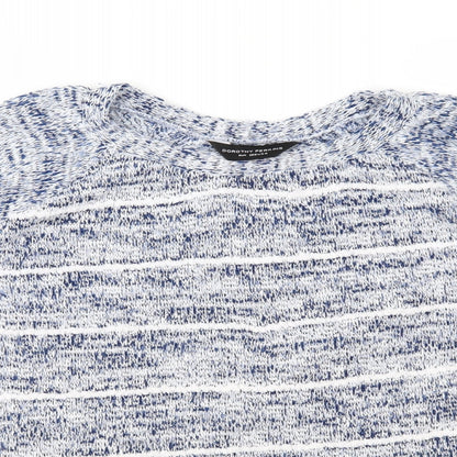Dorothy Perkins Womens Blue Striped Knit Pullover Jumper Size 8