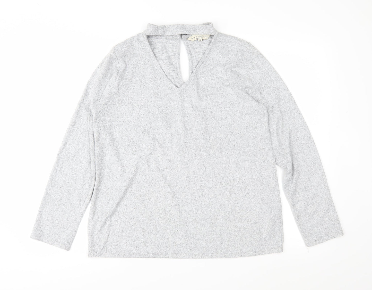 F&F Womens Grey  Knit Pullover Jumper Size 14