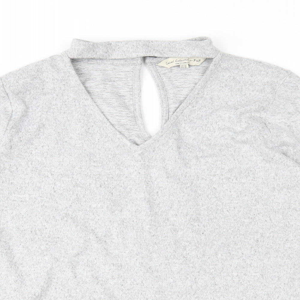 F&F Womens Grey  Knit Pullover Jumper Size 14