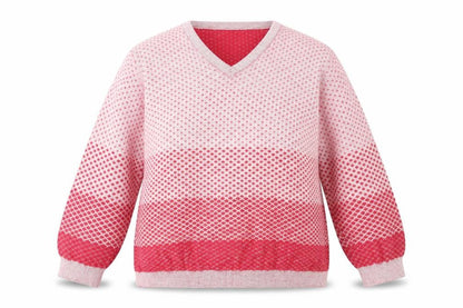 Lily Ella Womens Red Geometric Knit Pullover Jumper Size 2XL