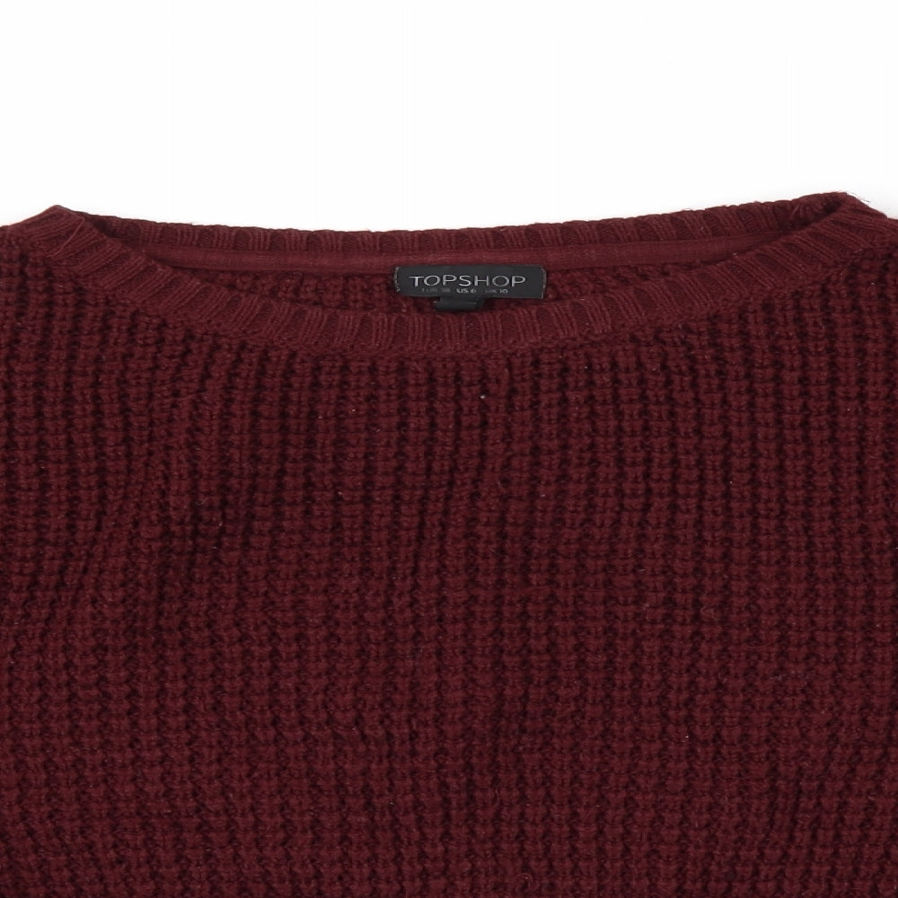 Topshop Womens Red   Pullover Jumper Size 10