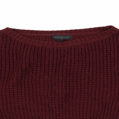 Topshop Womens Red   Pullover Jumper Size 10