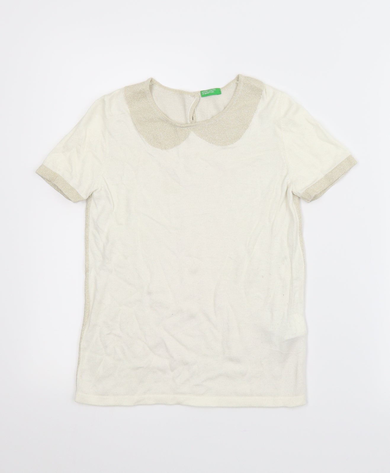 United Colors of Benetton Womens Beige   Basic Blouse Size 2XS