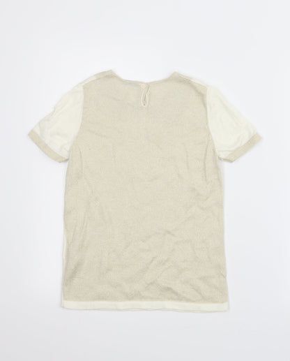 United Colors of Benetton Womens Beige   Basic Blouse Size 2XS