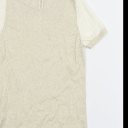 United Colors of Benetton Womens Beige   Basic Blouse Size 2XS