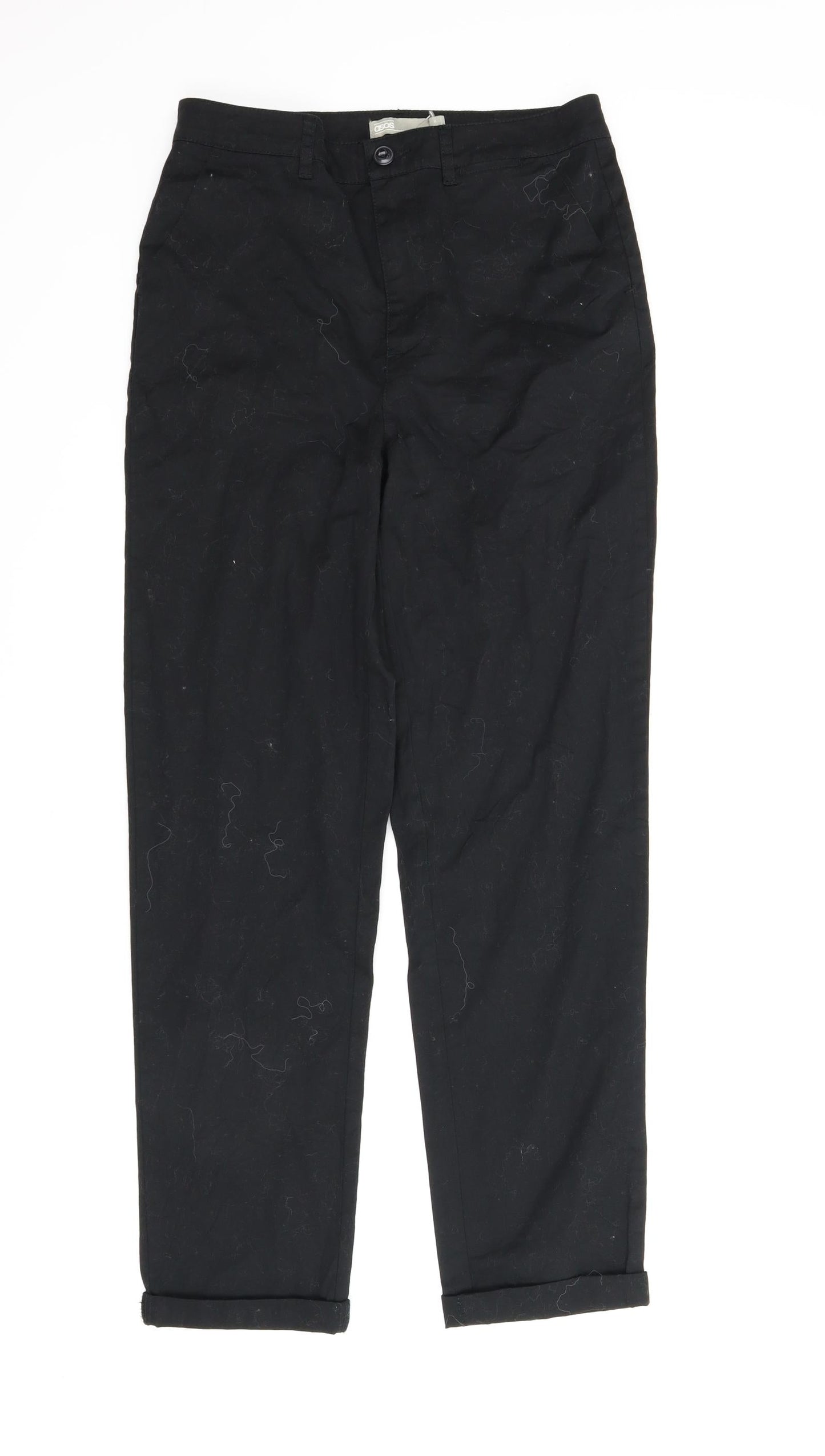 Womens UK Size 8 ASOS Regular Fit Carrot Black Trousers