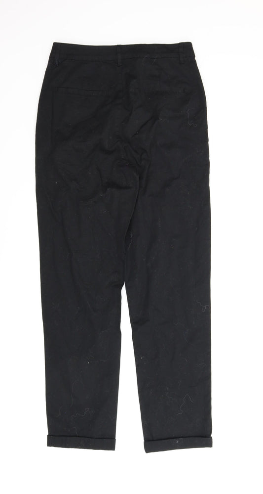 Womens UK Size 8 ASOS Regular Fit Carrot Black Trousers
