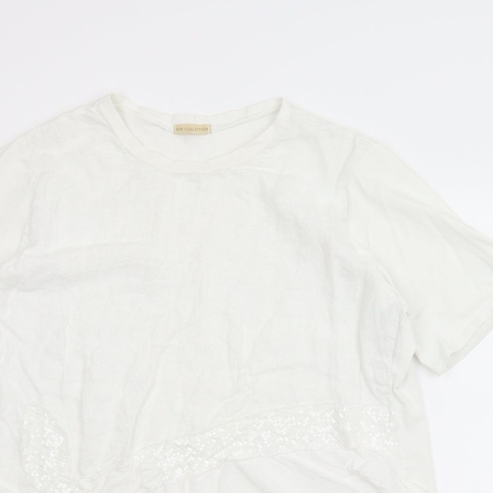 Womens UK Size L New Collection White Basic Blouse
