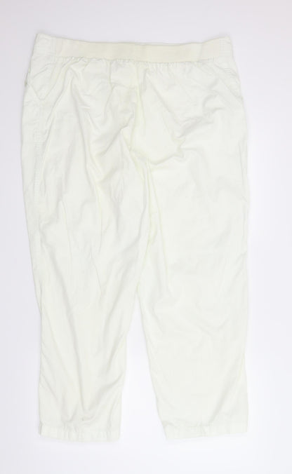 Womens UK Size 2XL Preworn Regular Fit Capri White Trousers