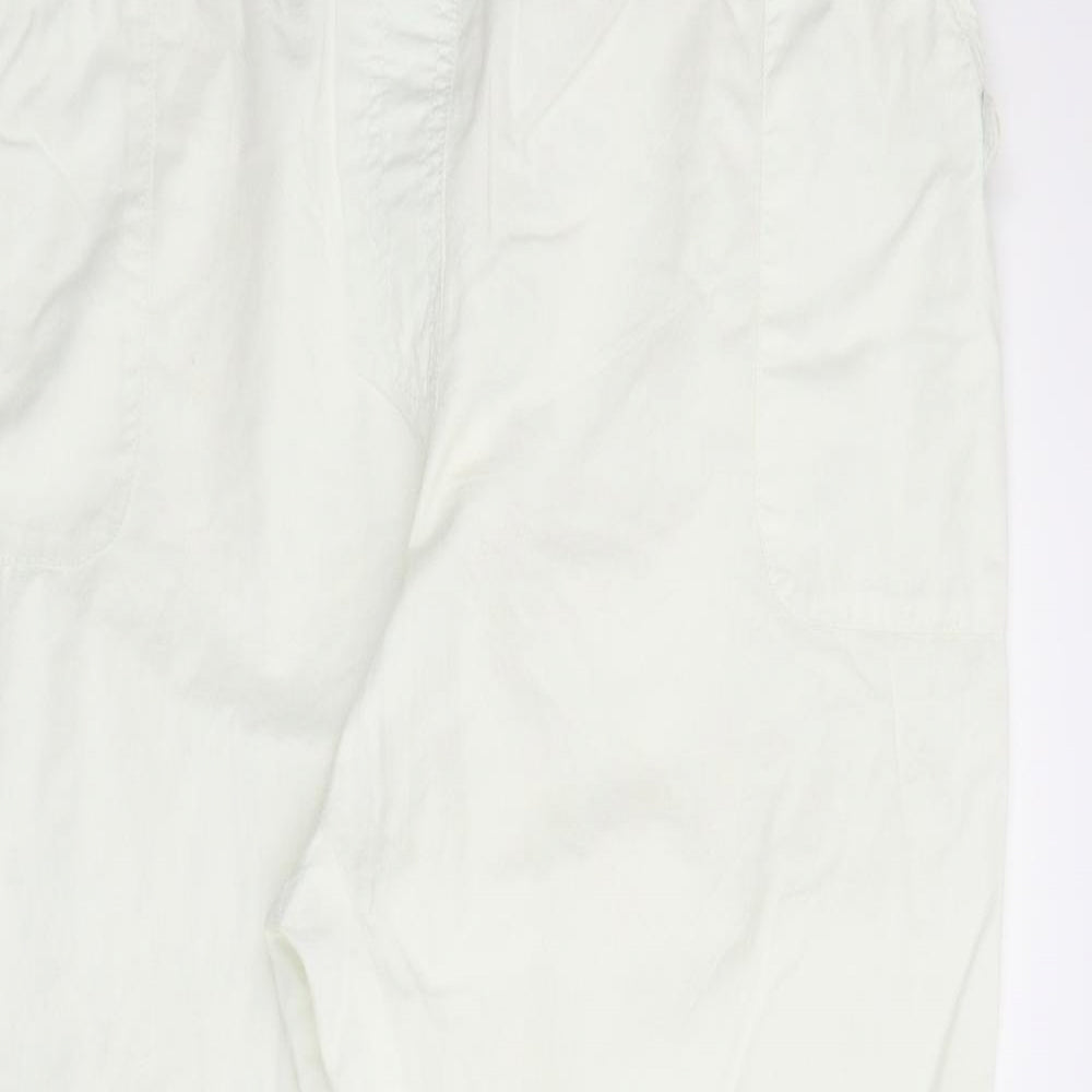 Womens UK Size 2XL Preworn Regular Fit Capri White Trousers