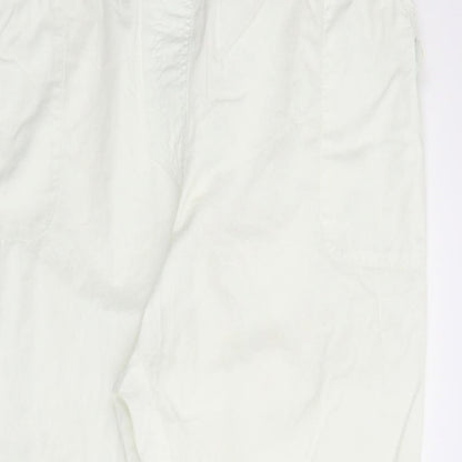 Womens UK Size 2XL Preworn Regular Fit Capri White Trousers