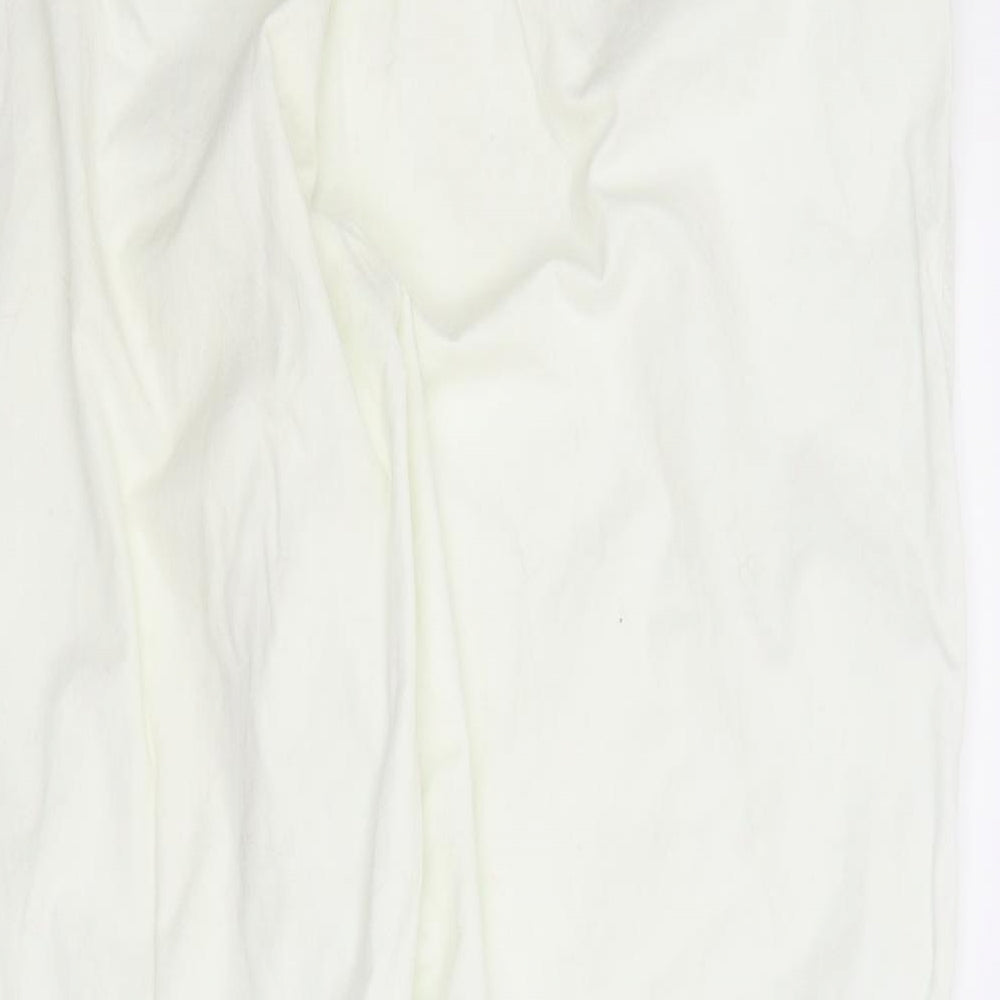 Womens UK Size 2XL Preworn Regular Fit Capri White Trousers