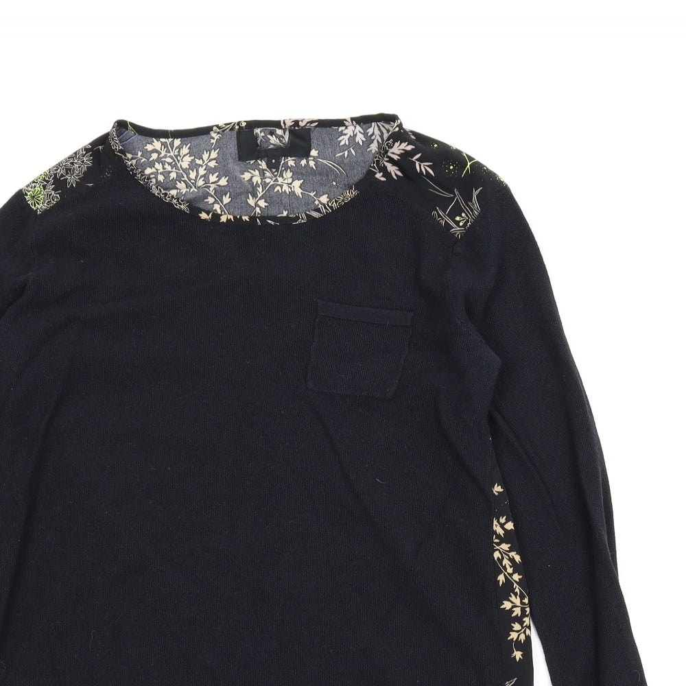 Womens UK Size 8 NEXT Black Basic Blouse