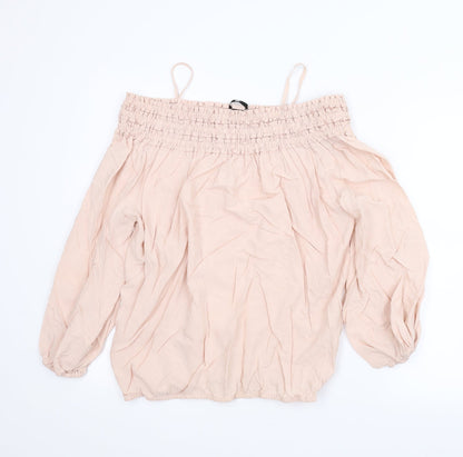 Womens UK Size 8 H&M Pink Basic Blouse