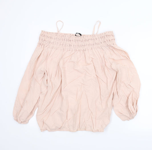 Womens UK Size 8 H&M Pink Basic Blouse
