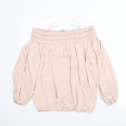 Womens UK Size 8 H&M Pink Basic Blouse