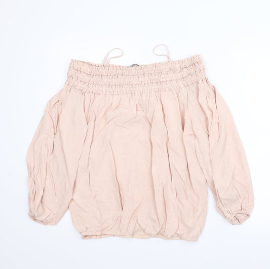 Womens UK Size 8 H&M Pink Basic Blouse