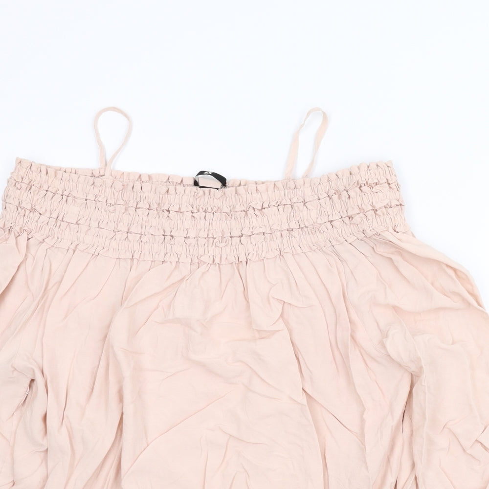 Womens UK Size 8 H&M Pink Basic Blouse