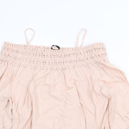 Womens UK Size 8 H&M Pink Basic Blouse