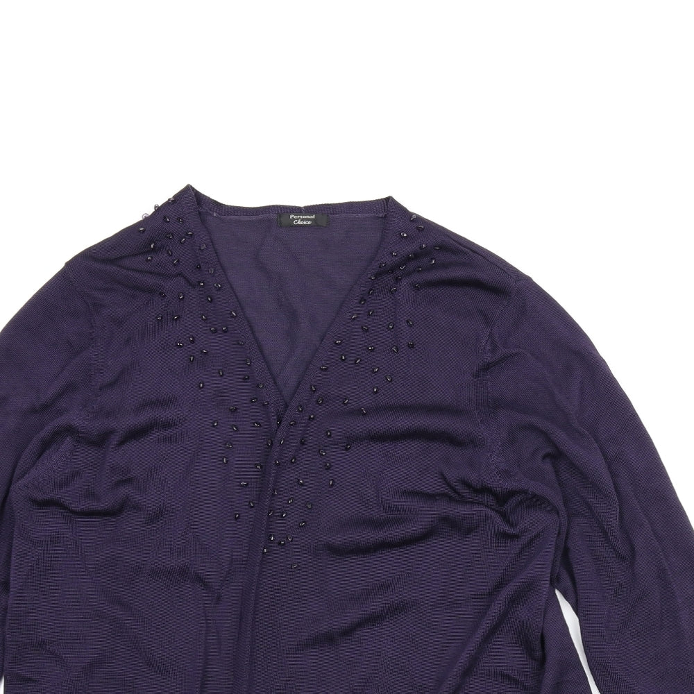 Personal Choice Womens Blue   Cardigan Jumper Size L