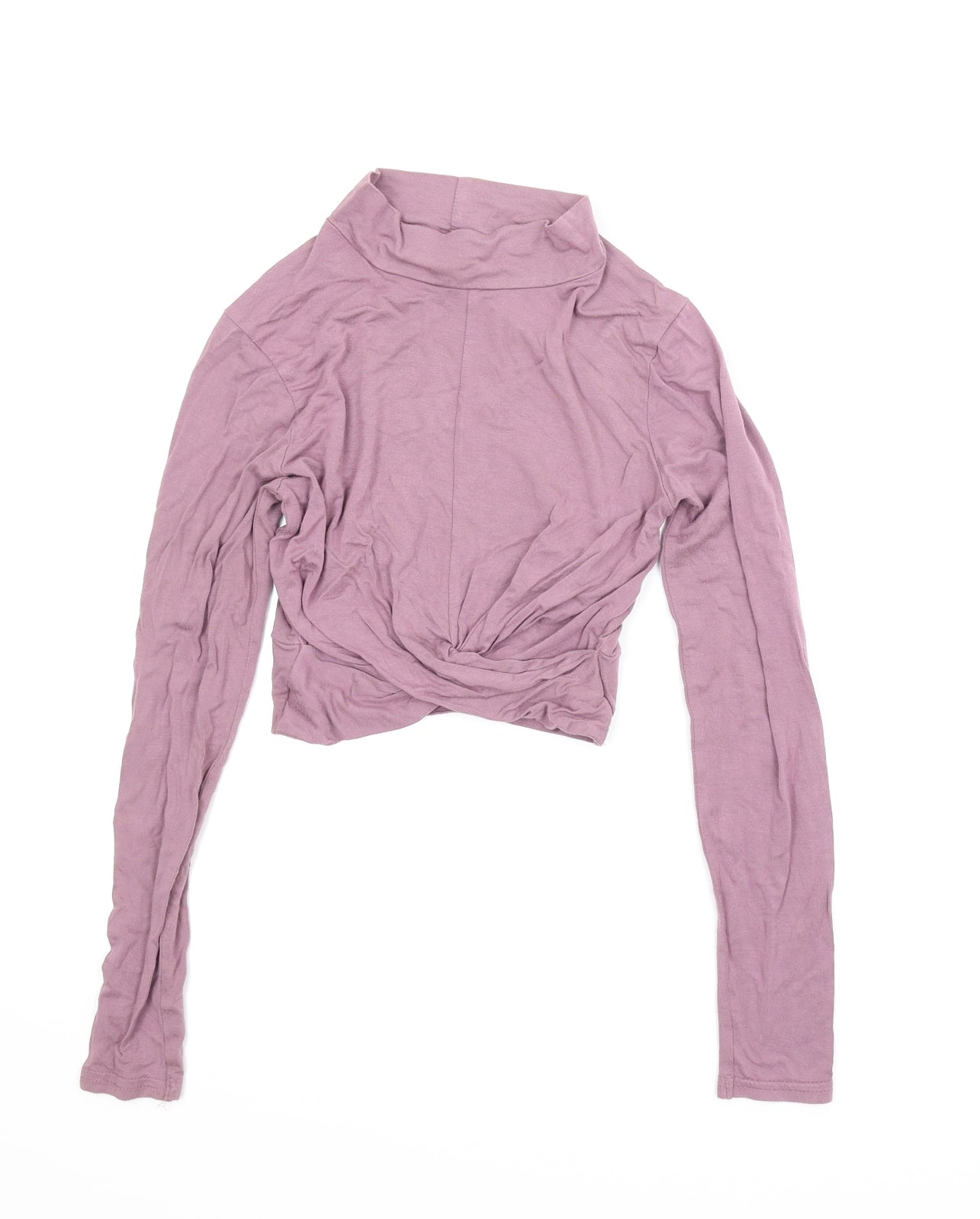 Womens UK Size 6 Topshop Purple Cropped Blouse