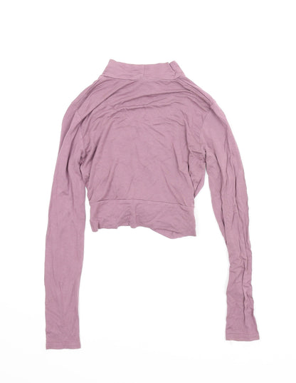 Womens UK Size 6 Topshop Purple Cropped Blouse