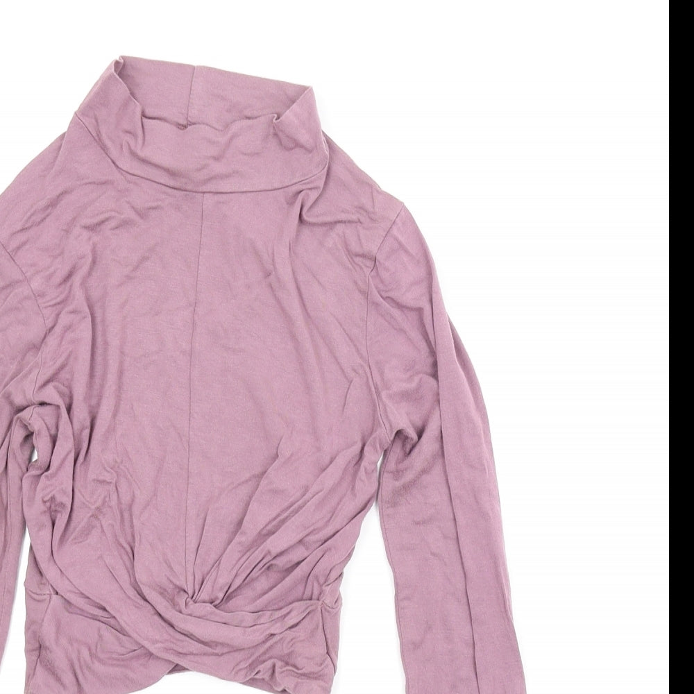 Womens UK Size 6 Topshop Purple Cropped Blouse
