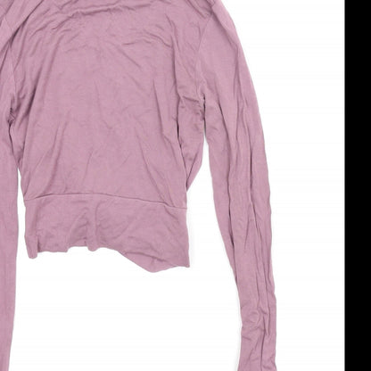 Womens UK Size 6 Topshop Purple Cropped Blouse