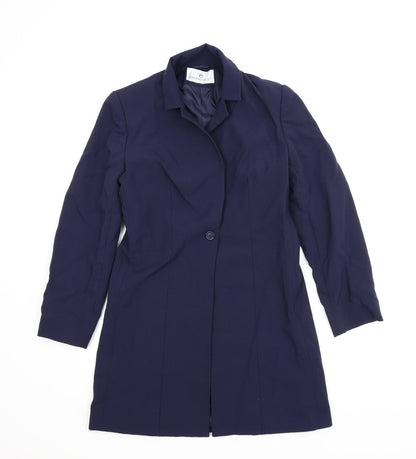 Womens UK Size 10 Essentials Blue Overcoat