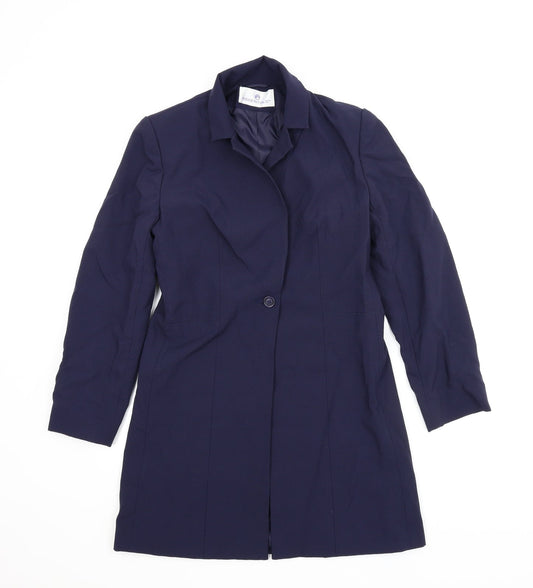 Womens UK Size 10 Essentials Blue Overcoat