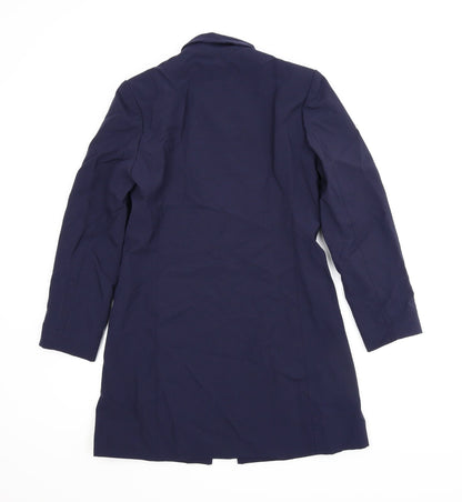 Womens UK Size 10 Essentials Blue Overcoat