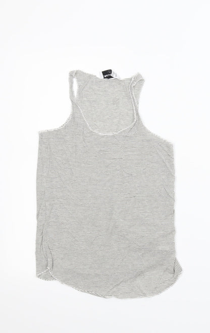 Zara Womens Grey Striped  Basic T-Shirt Size XS
