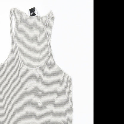 Zara Womens Grey Striped  Basic T-Shirt Size XS