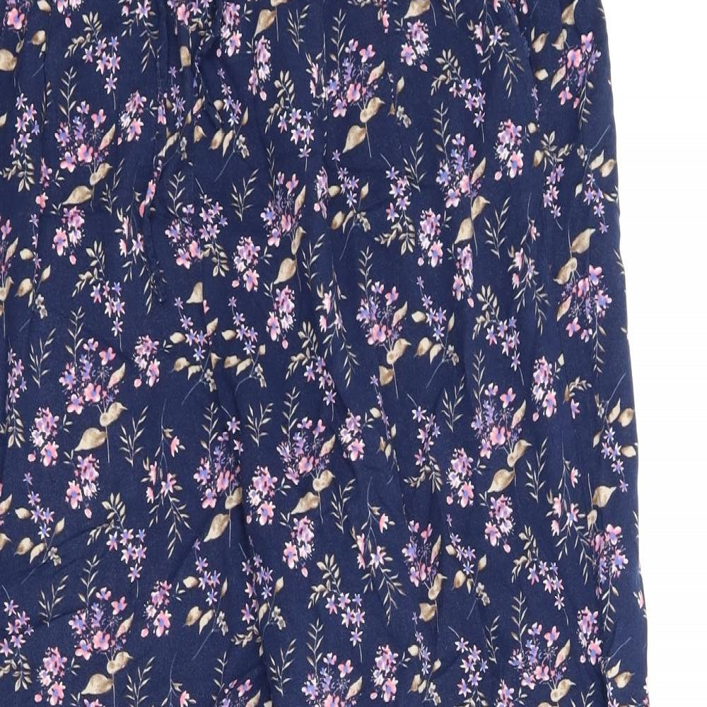 Amber Womens Blue Floral  Capri Lounge Pants Size L