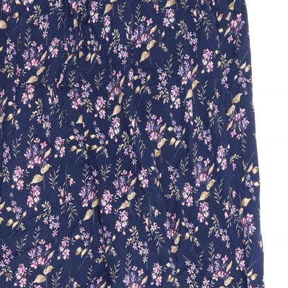 Amber Womens Blue Floral  Capri Lounge Pants Size L