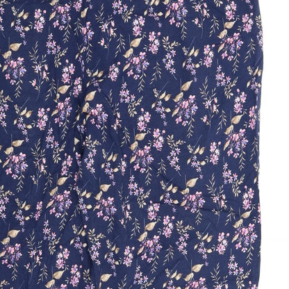 Amber Womens Blue Floral  Capri Lounge Pants Size L