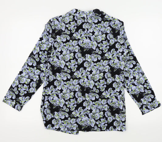 Miss Selfridge Womens Black Floral  Jacket Blazer Size 8