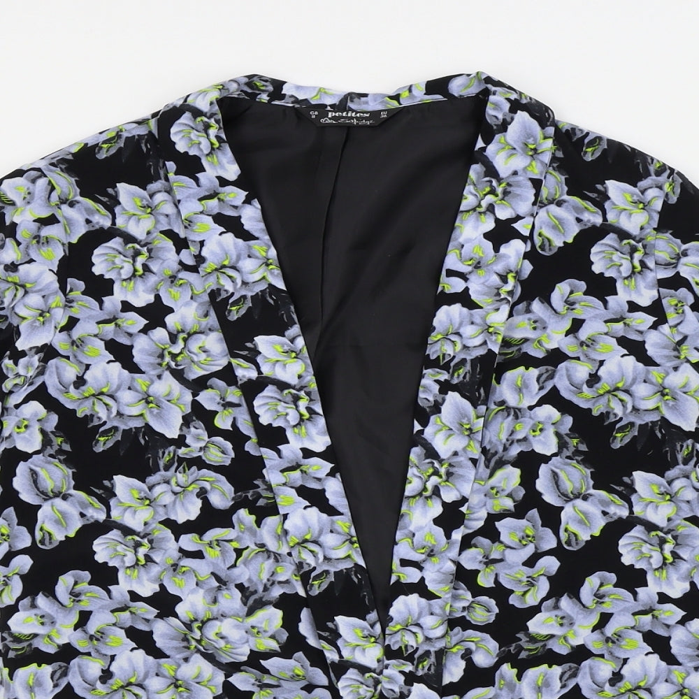 Miss Selfridge Womens Black Floral  Jacket Blazer Size 8