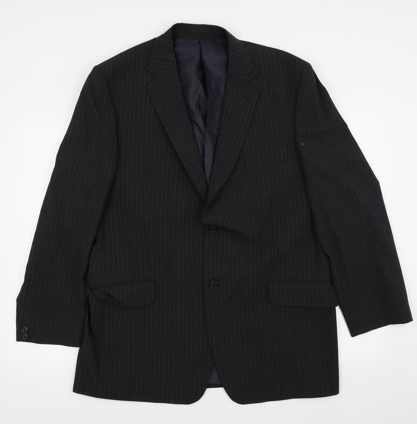 Asda George Mens Black Striped  Jacket Blazer Size 44