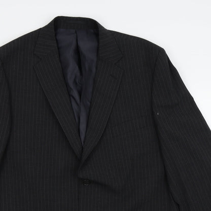 Asda George Mens Black Striped  Jacket Blazer Size 44