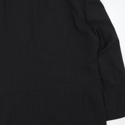 Asda George Mens Black Striped  Jacket Blazer Size 44