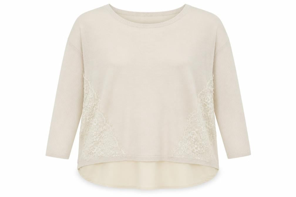 Womens UK Size 10 River Island Beige Basic T-Shirt