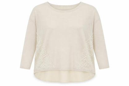 Womens UK Size 10 River Island Beige Basic T-Shirt