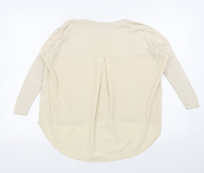 Womens UK Size 10 River Island Beige Basic T-Shirt