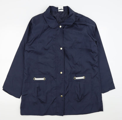 anne de lanca Womens Blue   Rain Coat Coat Size 14