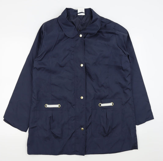 anne de lanca Womens Blue   Rain Coat Coat Size 14