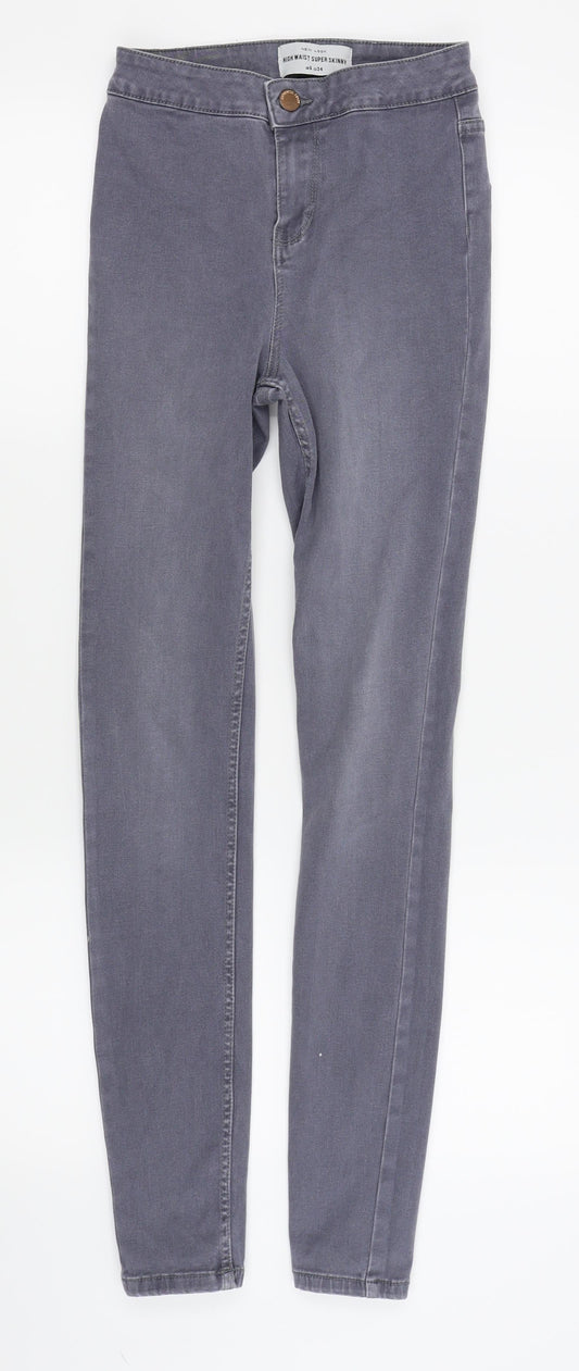 new  look  Womens Grey   Skinny Jeans Size 6 L32 in