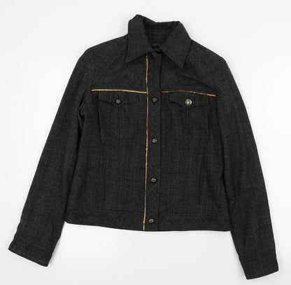 Punt Roma Womens Black   Full Zip Jumper Size 10  - denim jacket, button up