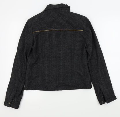 Punt Roma Womens Black   Full Zip Jumper Size 10  - denim jacket, button up